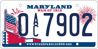 MD license plate 0AC7902
