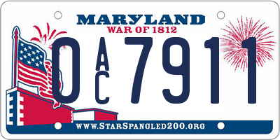 MD license plate 0AC7911