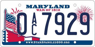 MD license plate 0AC7929