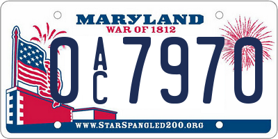 MD license plate 0AC7970
