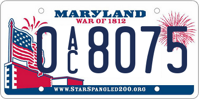 MD license plate 0AC8075