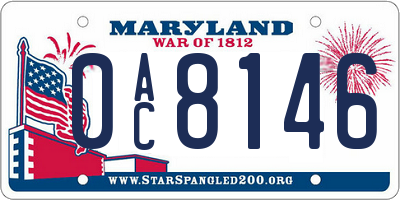 MD license plate 0AC8146