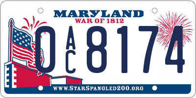 MD license plate 0AC8174