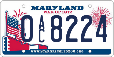 MD license plate 0AC8224