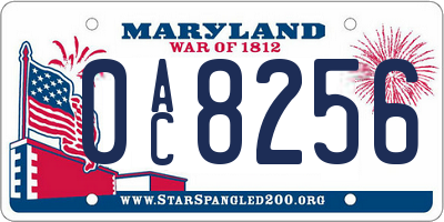 MD license plate 0AC8256