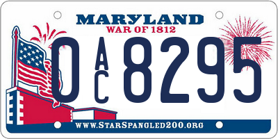 MD license plate 0AC8295
