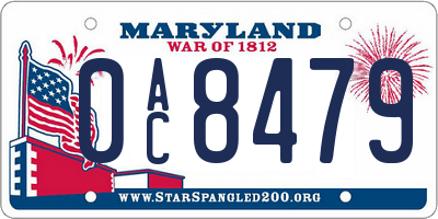 MD license plate 0AC8479