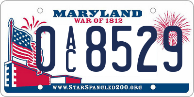 MD license plate 0AC8529