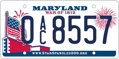 MD license plate 0AC8557