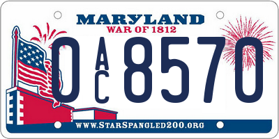 MD license plate 0AC8570