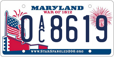 MD license plate 0AC8619