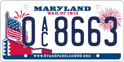 MD license plate 0AC8663