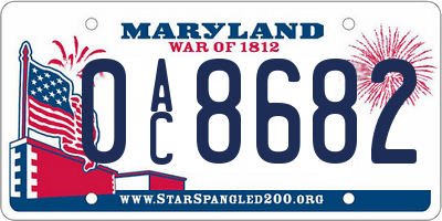 MD license plate 0AC8682