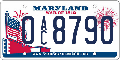 MD license plate 0AC8790