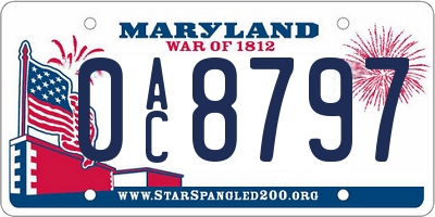 MD license plate 0AC8797