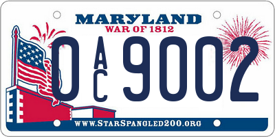 MD license plate 0AC9002