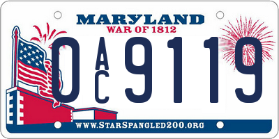 MD license plate 0AC9119