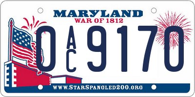 MD license plate 0AC9170