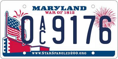 MD license plate 0AC9176