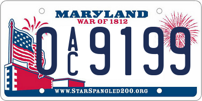MD license plate 0AC9199