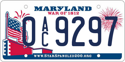 MD license plate 0AC9297