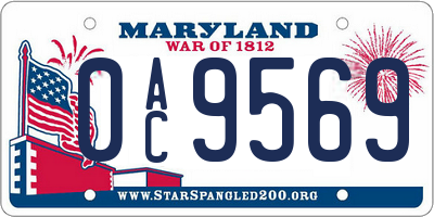 MD license plate 0AC9569