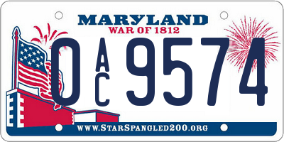 MD license plate 0AC9574