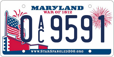 MD license plate 0AC9591