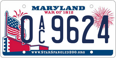 MD license plate 0AC9624