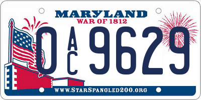 MD license plate 0AC9629