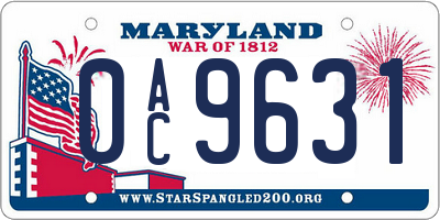 MD license plate 0AC9631