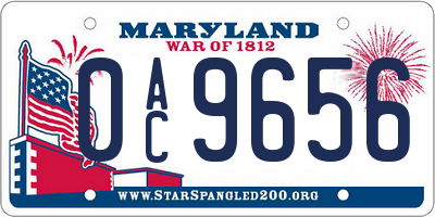 MD license plate 0AC9656