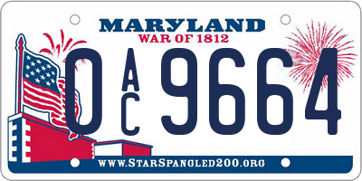 MD license plate 0AC9664