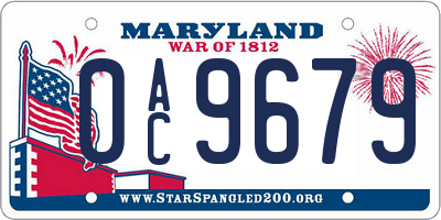 MD license plate 0AC9679