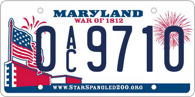 MD license plate 0AC9710