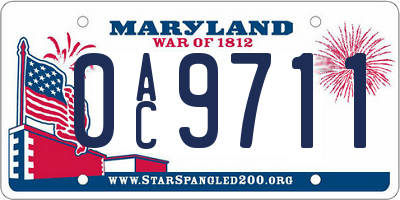 MD license plate 0AC9711