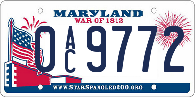 MD license plate 0AC9772