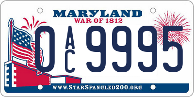 MD license plate 0AC9995