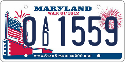 MD license plate 0AD1559