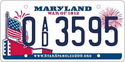 MD license plate 0AD3595