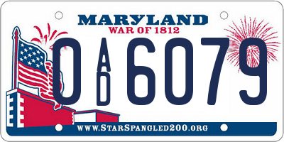 MD license plate 0AD6079