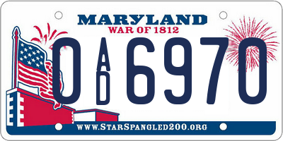 MD license plate 0AD6970