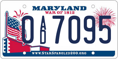 MD license plate 0AD7095