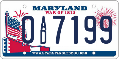 MD license plate 0AD7199
