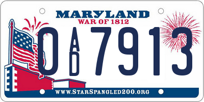 MD license plate 0AD7913