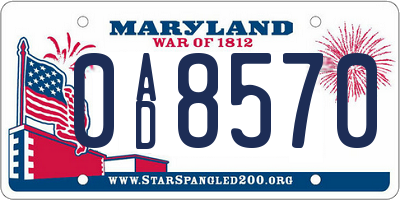 MD license plate 0AD8570