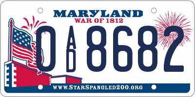 MD license plate 0AD8682