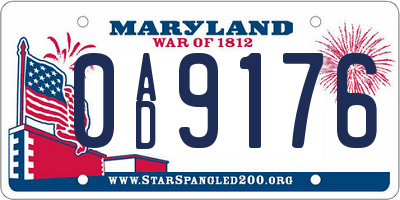 MD license plate 0AD9176