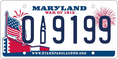 MD license plate 0AD9199