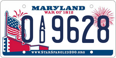 MD license plate 0AD9628